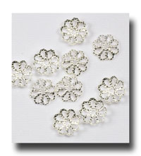 (image for) Bead Caps - medium filigree - Silver plate - 183