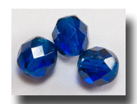 (image for) Facet Glass Beads, 8mm - Capri Blue - 6018