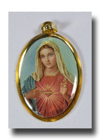 (image for) Medal - Immaculate Heart of Mary, colour/gilt - 709