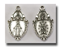 (image for) Medal - 2 Way - M/M and Scapular - Antique silver - 7709