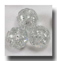 (image for) Rose beads, 9mm Crystal Silver Sparkle - Rose21