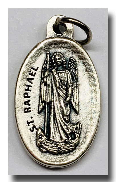 Modal Additional Images for Medal - St. Jude and St. Raphael - Antique silver - 722