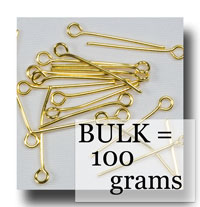 (image for) Eye pins for 6-7mm beads - Gilt -100 grams - 110B (no discounts)