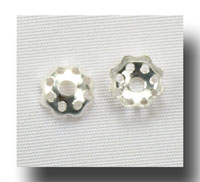 Bead Caps - small flower - Silver plate - 126