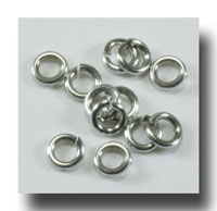 Jump Rings-Medium, Bright Aluminium Silvertone - 143