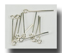 Eye pins for 9mm beads - Silverplate, VERY HARD - #150