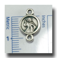 Divine Mercy/Our Lady connector - Antique silver - 155