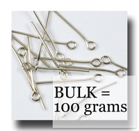 Eye pins for 8-9mm beads - Nickel silver-100 grams - 186B