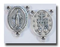 (image for) Oval, large Miraculous medal - Antique silver - 2226