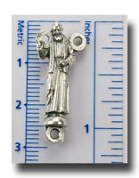 (image for) St. Pio, statue - Antique silver - 2241