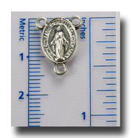 Tiny Miraculous medal centre - Antique silver - 237