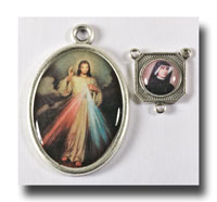 Divine Mercy set, Colour/antique silver - 247