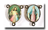 (image for) Divine Mercy and O.L. of Grace - Colour/silver-tone - 276c