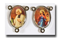 (image for) St. John Vianney and St. Philomena - Colour/silver-tone - 276h