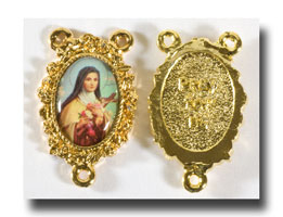 St. Therese centre - Colour picture/Gilt (gold-tone) - 285i