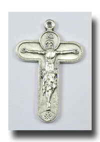 Theotokos Crucifix - Antique Silver - 315