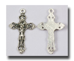 Filigree Crucifix (tiny) - Antique Silver - 320