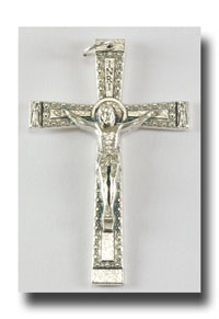 (image for) Adoring Angels Crucifix - Antique Silverplate - 3319