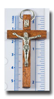 (image for) Wooden Crucifix - Mahogany and antique silver - 353