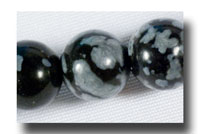 Obsidian, Snowflake, 6mm round - 450