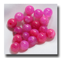 (image for) Agate, Natural Crackle, 6mm rounds, dyed fuchsia pink - 485
