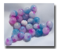 (image for) Jade, Natural White, 6mm Rounds, dyed Deep Sky Blue - 489