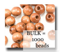 Wooden Beads - 6mm Rounds - Light Brown - 500BULK