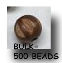 Wooden Beads - 8mm Round Ribbed - Dark Brown - 523BULK