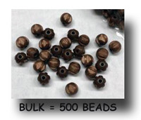 Wooden Beads - 8mm Round Ribbed - Dark Brown - 523BULK