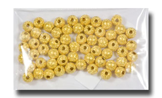 (image for) Metal beads - Stardust round, 6mm Gilt (gold-tone) - 542