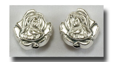(image for) Metal beads - St. Therese - Antique Silverplate - 551