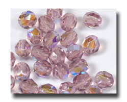Facet Glass beads, 6mm - Amethyst AB (Feb.) - 6001