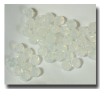 Facet Glass beads, 6mm - White Opal - 6002F