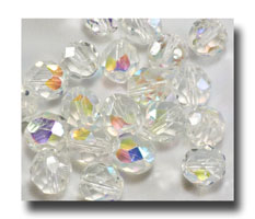 (image for) Facet Glass Beads, 8mm - Crystal AB (Apr.) - 6010