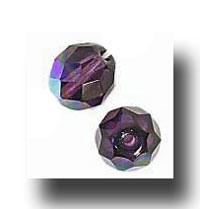 Facet Glass Beads, 8mm - Grape AB (deep purple) - 6015
