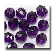 Facet Glass Beads, 8mm - Grape AB (deep purple) - 6015