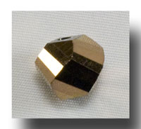 Glass Helix beads - 8mm Gilt (gold -tone) Metallic - 6052