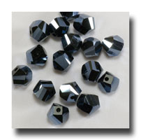 (image for) Glass Helix beads - 8mm Metallic Blue - 6053