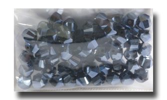 Glass Helix beads - 8mm Metallic Blue - 6053
