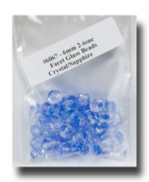 Facet Glass Beads, 6mm 2-tone - Crystal/Sapphire - 6067