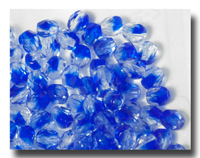 (image for) Facet Glass beads, 4mm - Sapphire/Crystal (Sept.) - 6084