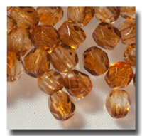 Facet Glass beads, 4mm - Tortoise - 6088