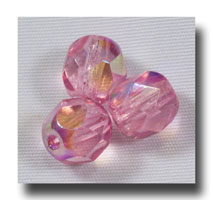(image for) Facet Glass beads, 6mm - Light Rose AB (Oct.) - 633