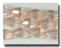 Oval Facet glass beads - 8mm Peach AB - ZSBG93