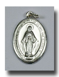 (image for) Miraculous Medal - 3/4 Aluminium, Antique silver - 702