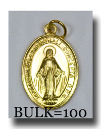 Miraculous Medal - 7/8 Alum., Gilt, BULK - 705