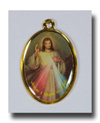 Medal - Divine Mercy, colour/gilt - 707
