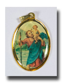 Medal - St. Christopher, colour/gilt - 714