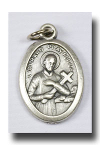 Medal - St. Gerard and O.L.Fatima - Ant. silver-tone - 721