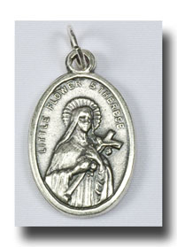 Medal - St. Therese and O.L.Mt.Carmel - Antique silver - 725